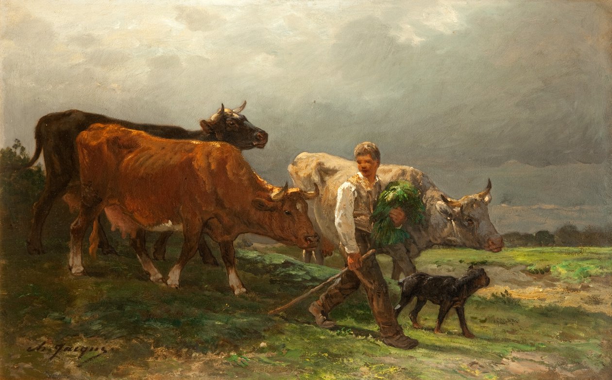 Bretonsk pojke med boskap av Julius Caesar Ibbetson
