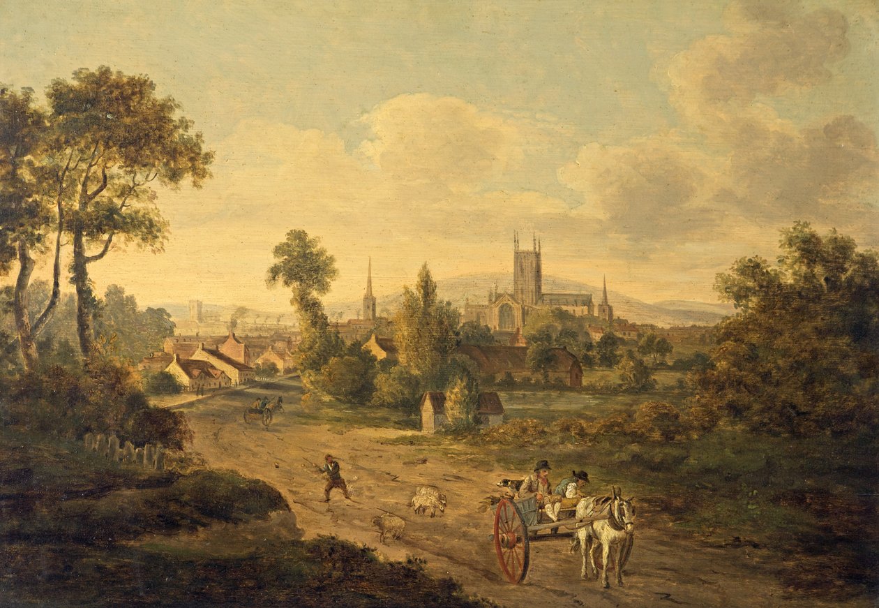Gloucester från St Mary Magdalen, c.1780 av Julius Caesar Ibbetson