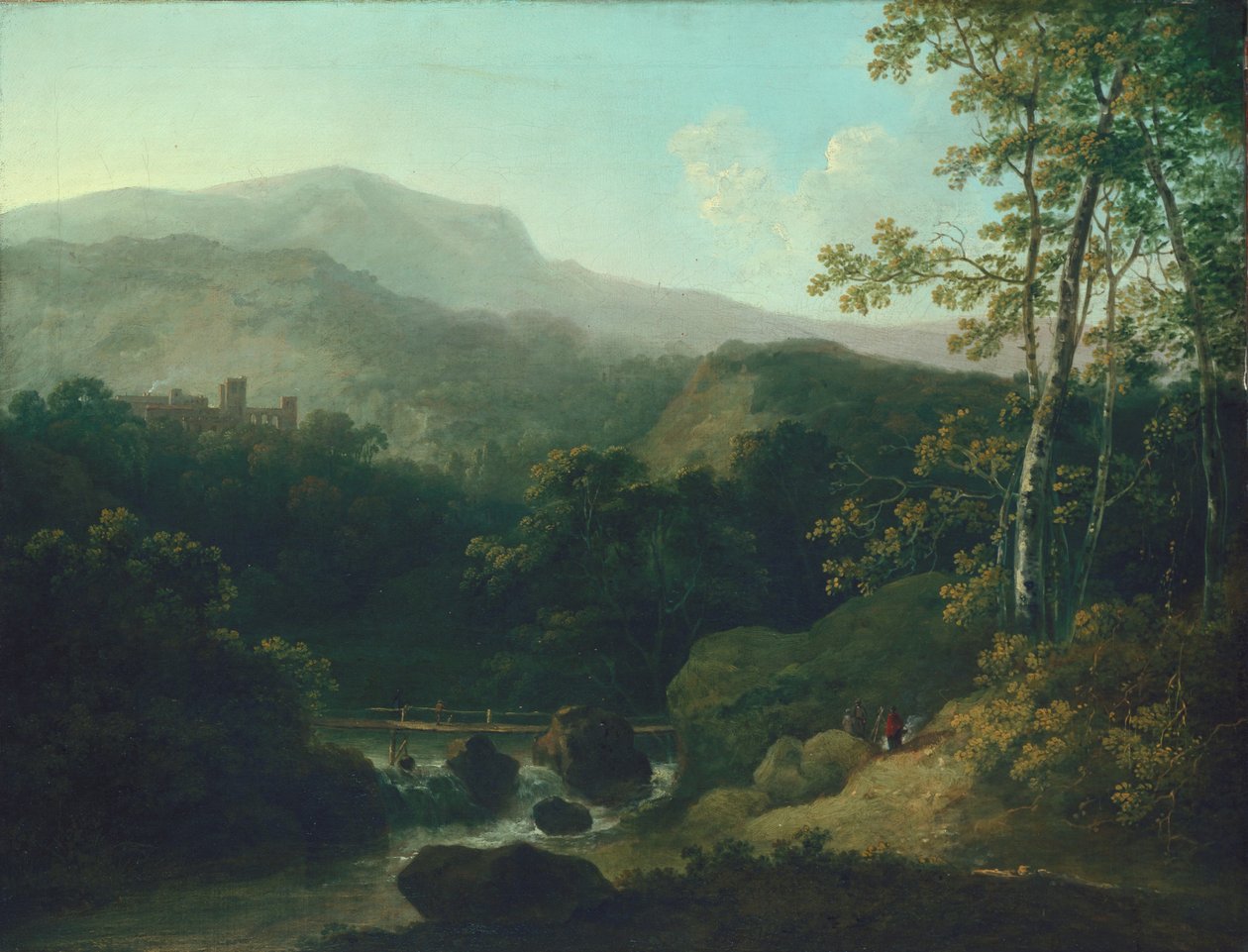 Landskap med bergsbäck av Julius Caesar Ibbetson