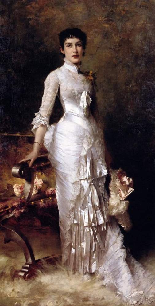 Young Beauty In A White Dress av Julius Leblanc Stewart