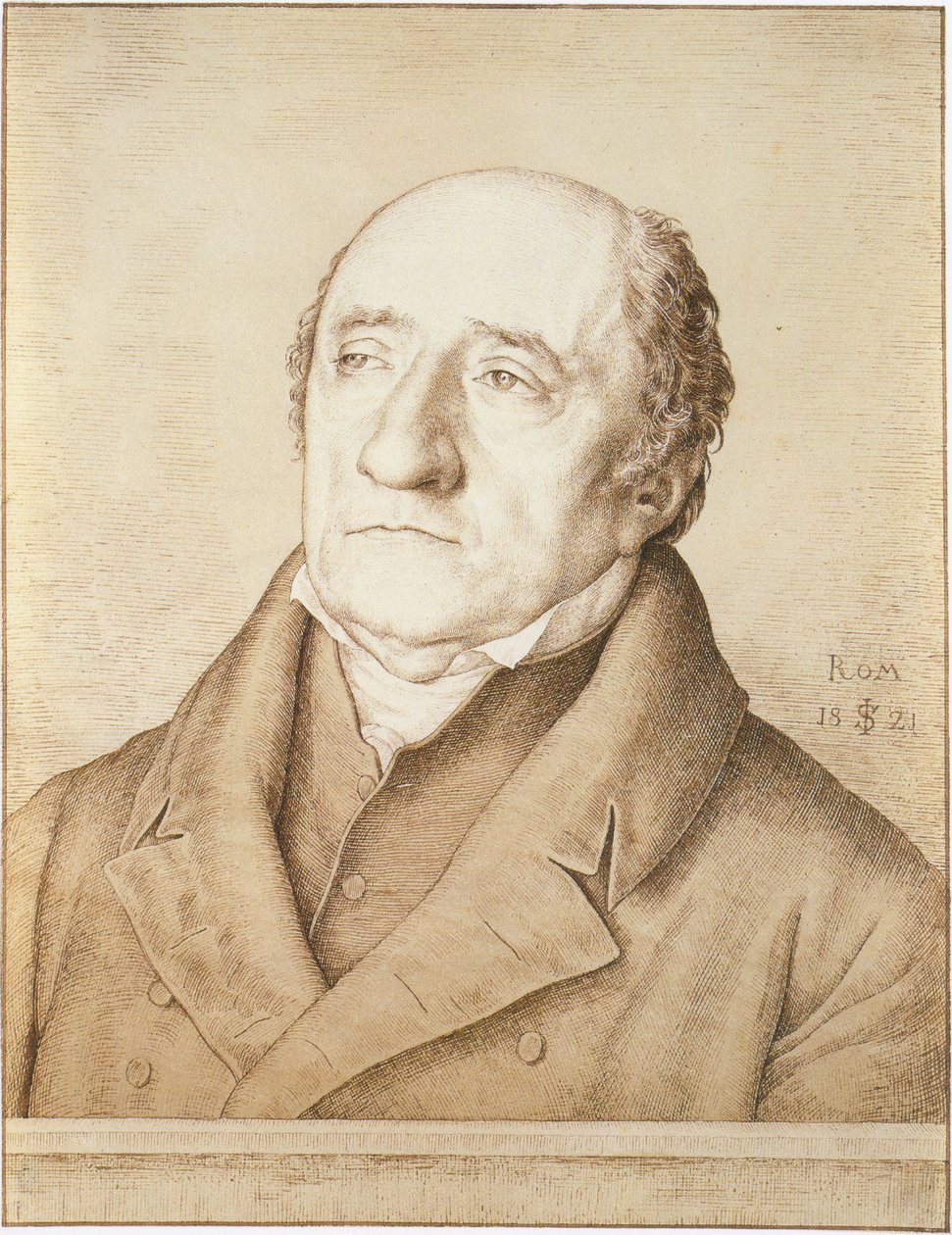 Porträtt av Reichmachler Karl från och till stenen av Julius Schnorr von Carolsfeld