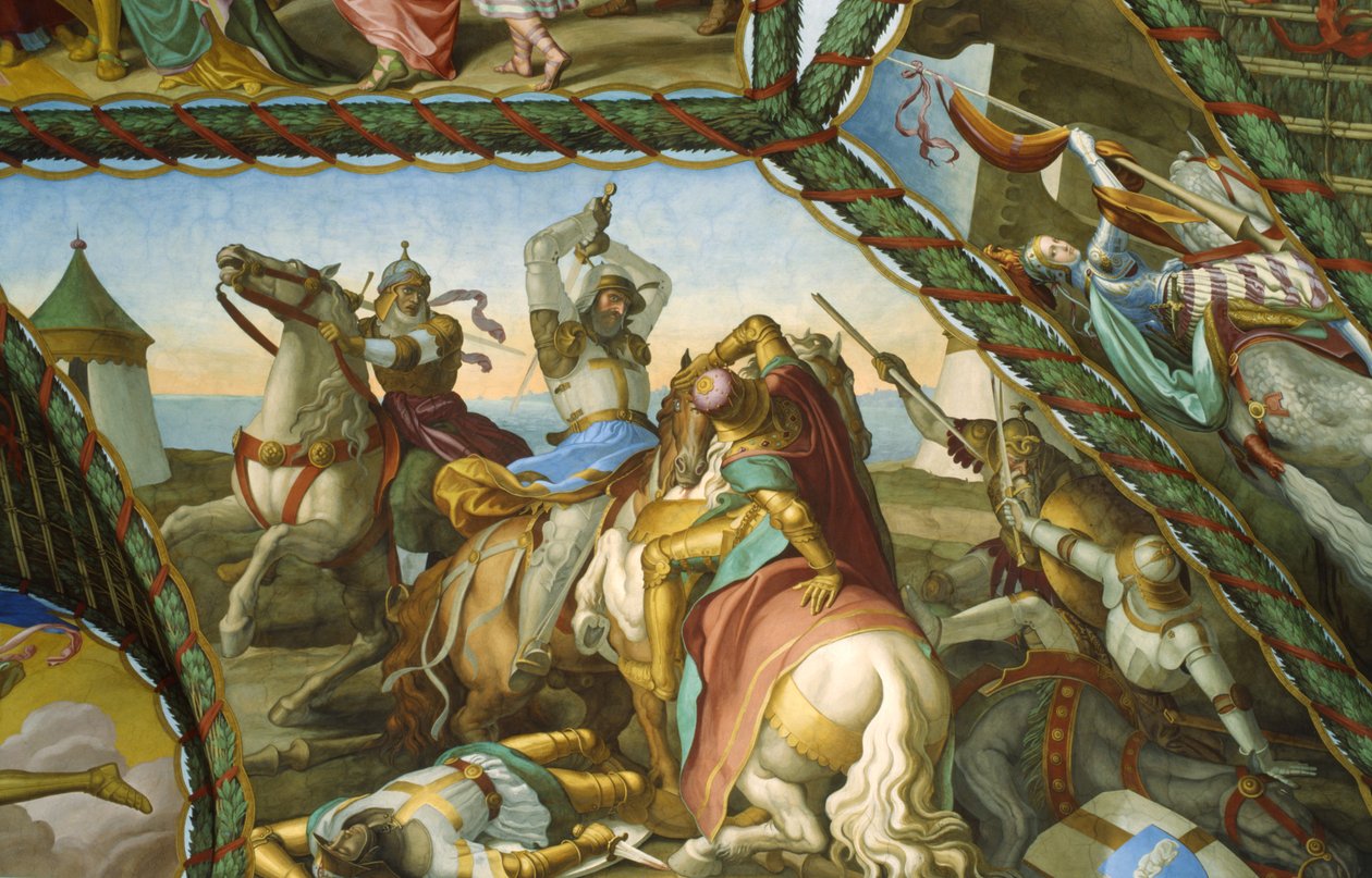 Duellen mellan de sex riddarna av Julius Schnorr von Carolsfeld