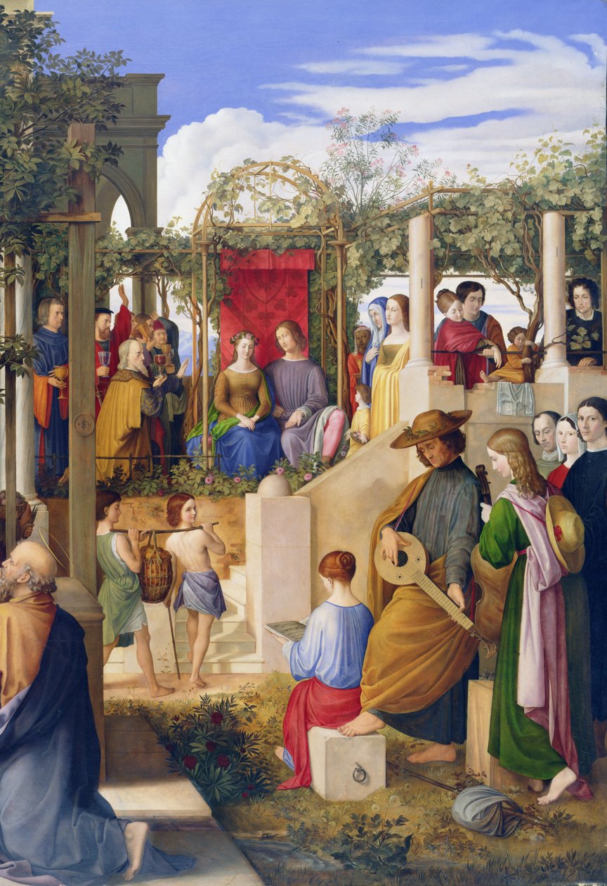 Äktenskapet i Cana, 1819 (detalj av 149006) av Julius Schnorr von Carolsfeld