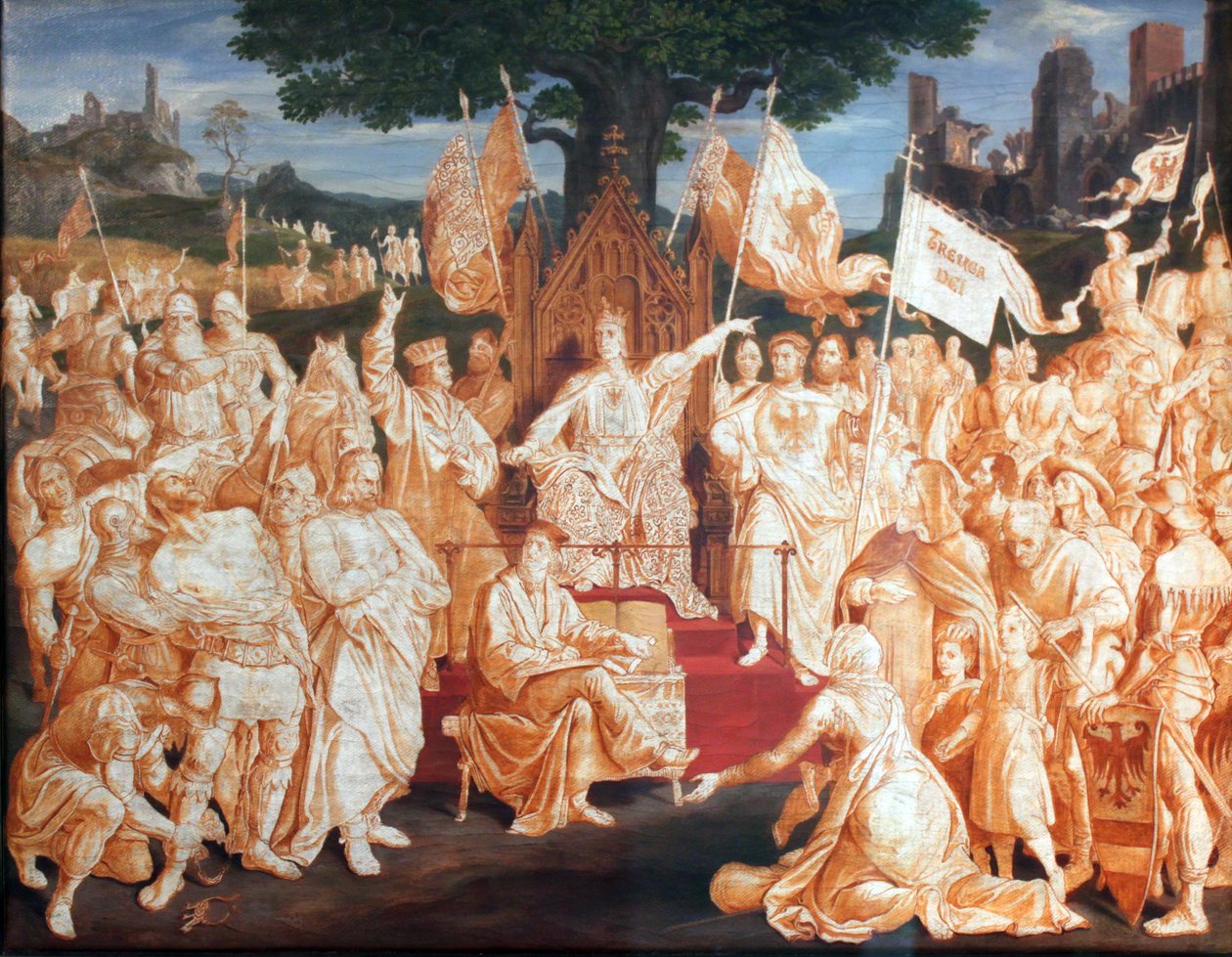 Upprättandet av den allmänna freden av kejsaren Rudolf av Habsburg av Julius Schnorr von Carolsfeld