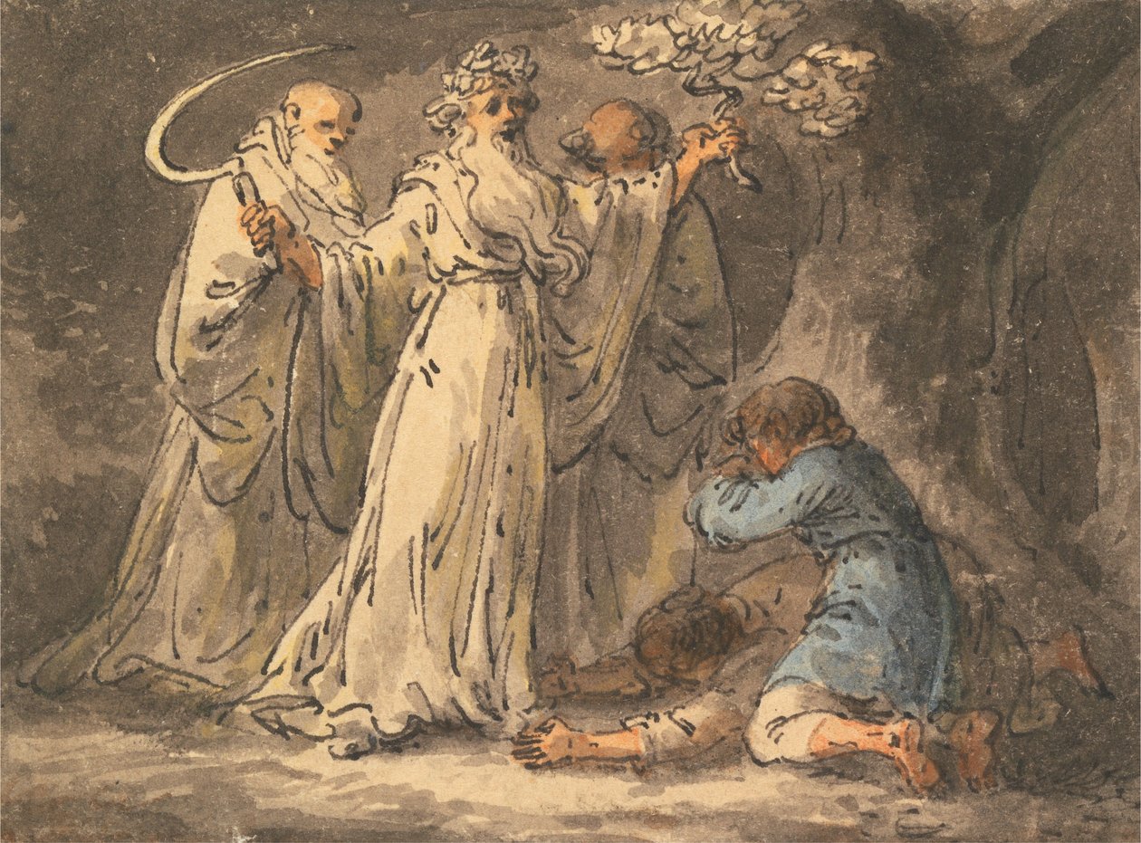 Druidernas skörd av mistel från det av Julius Caesar Ibbetson