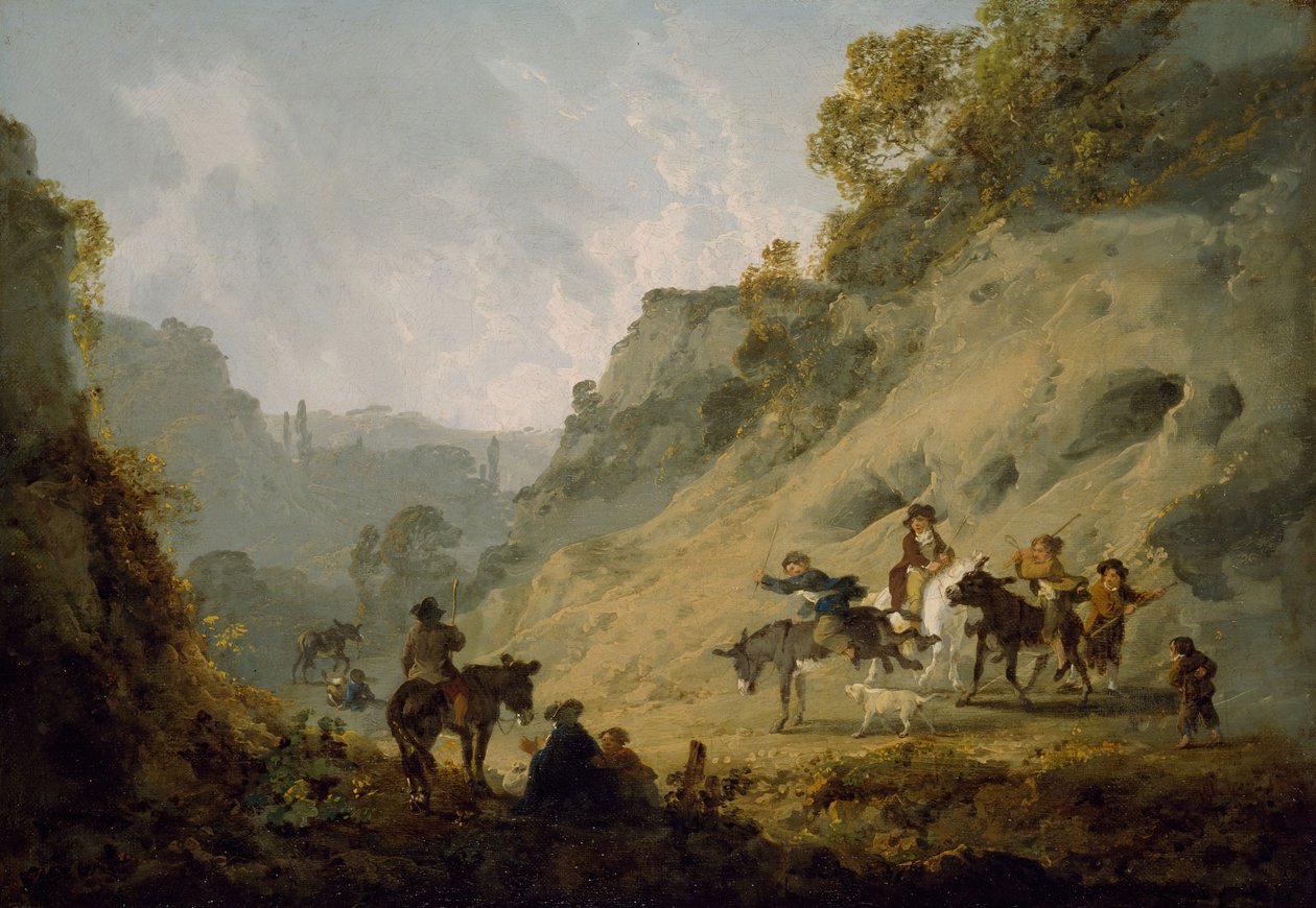 Zigenare med en röv, 1792. av Julius Caesar Ibbetson