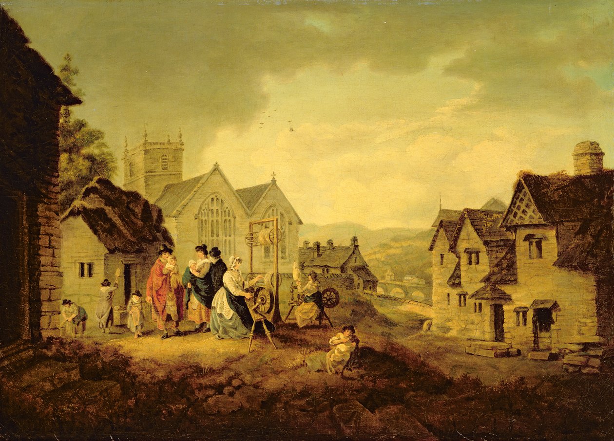 Llangollen (olja på duk) av Julius Caesar Ibbetson