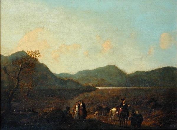 Martindale Ferry, Ullswater (olja på duk) av Julius Caesar Ibbetson