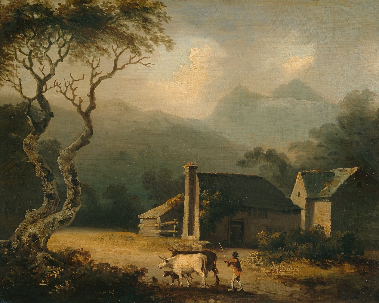 The Gathering Storm (olja på panel) av Julius Caesar Ibbetson