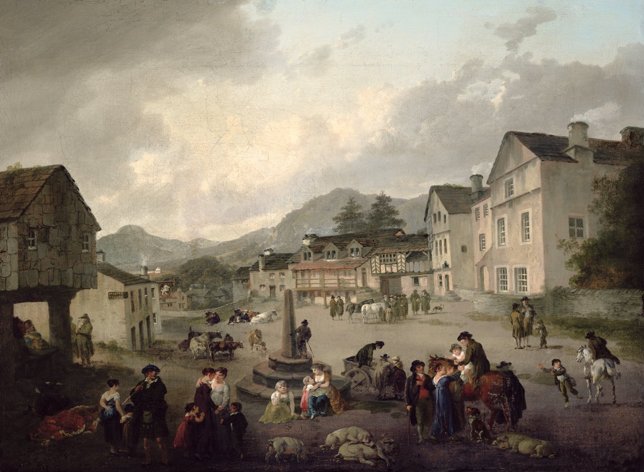 Market Place i Ambleside av Julius Caesar Ibbetson