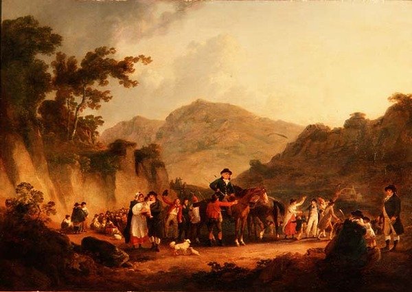 Öppnandet av en gruva, Eskdale av Julius Caesar Ibbetson