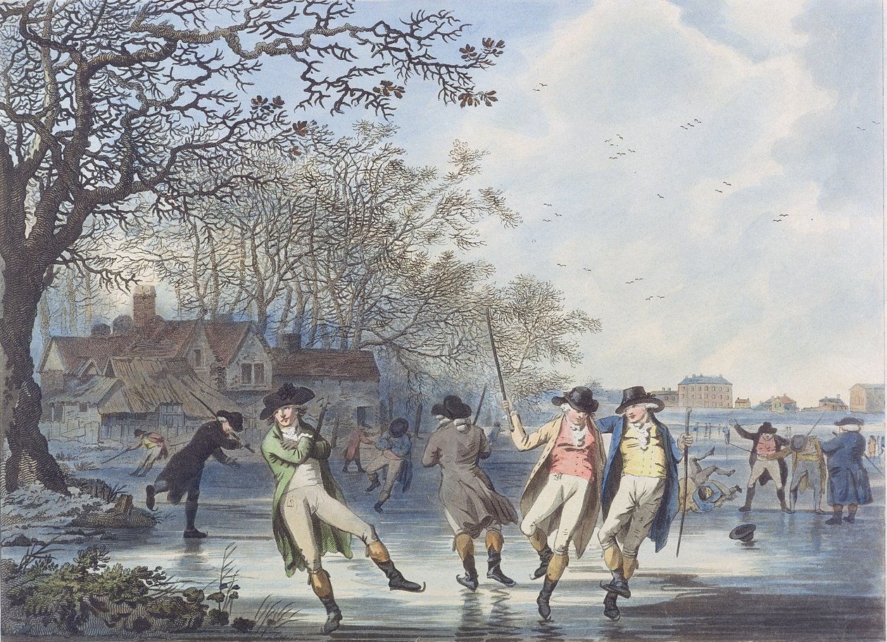Winter Amusement: A View in Hyde Park from the Moated House, 1787 (akvatint) av Julius Caesar Ibbetson