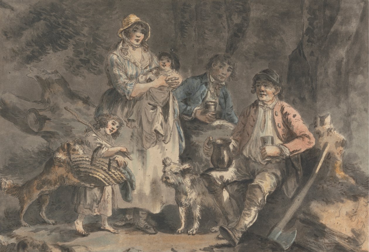 Vedhuggare och hans familj av Julius Caesar Ibbetson