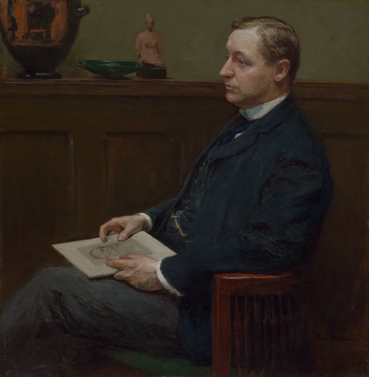 Porträtt av Charles Lawrence Hutchinson av Julius Gari Melchers