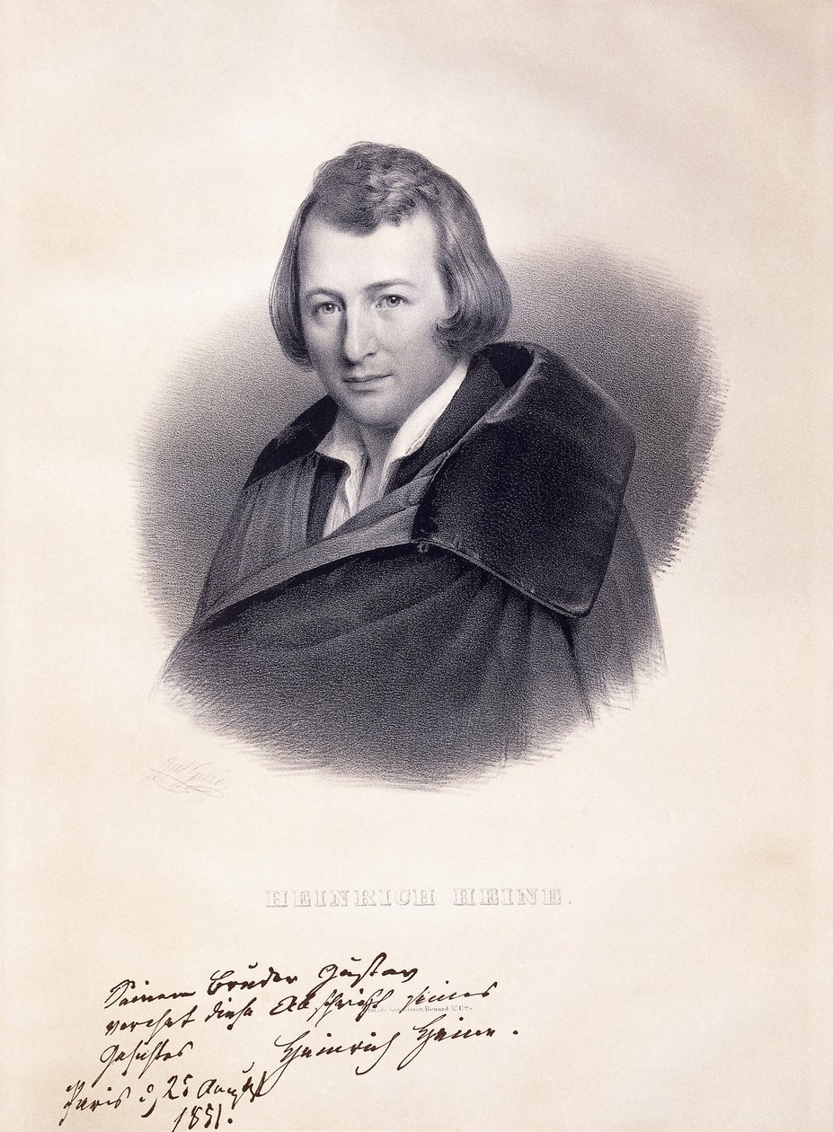 Porträtt av Heinrich Heine, 1839 av Julius Giere
