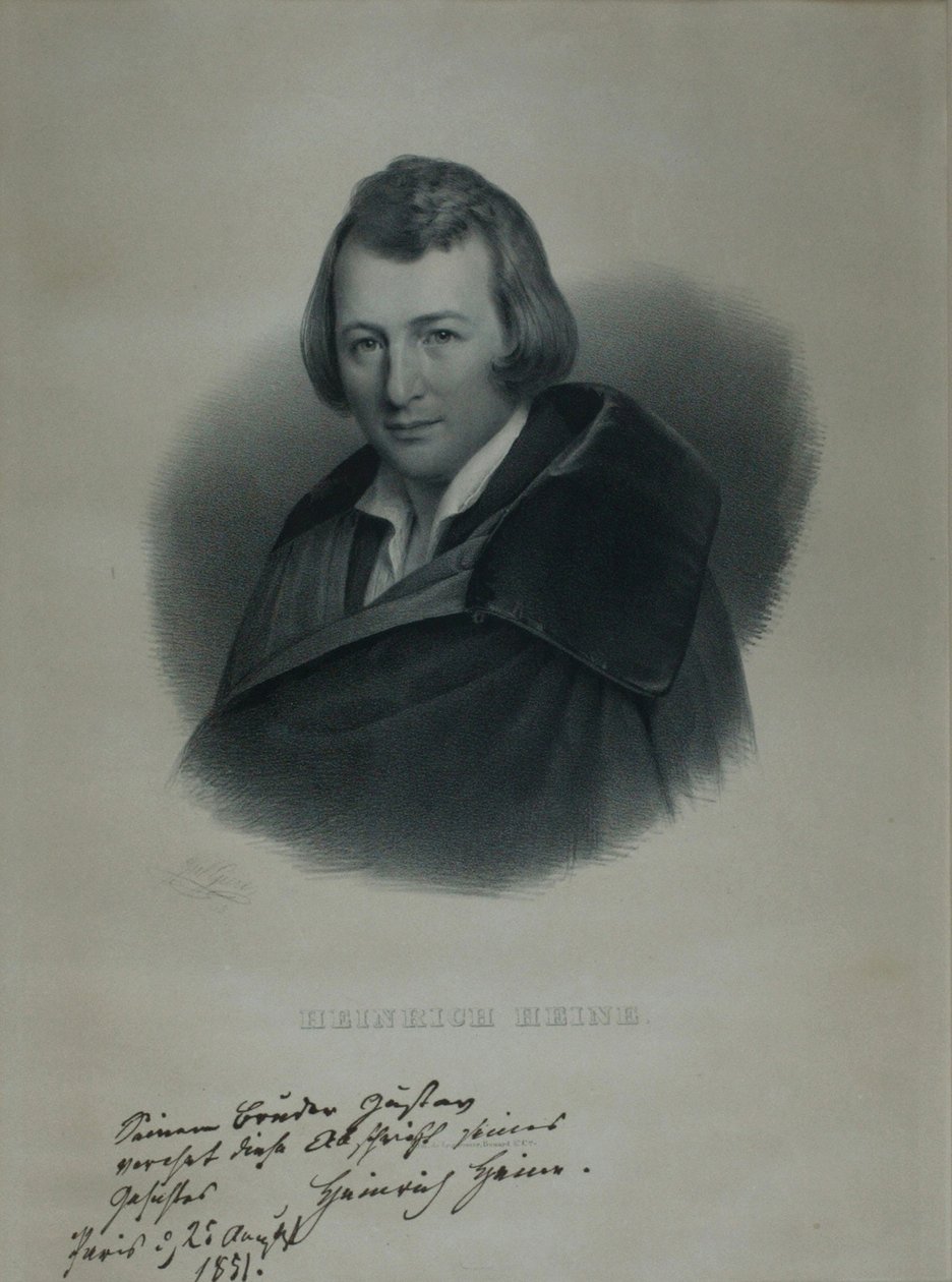 Porträtt av poeten Heinrich Heine 1797-1856, 1839 av Julius Giere