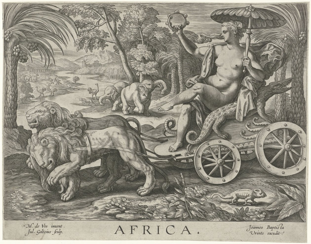Afrika Afrika (titel på objekt) De fyra kontinenterna (serietitel) av Julius Goltzius