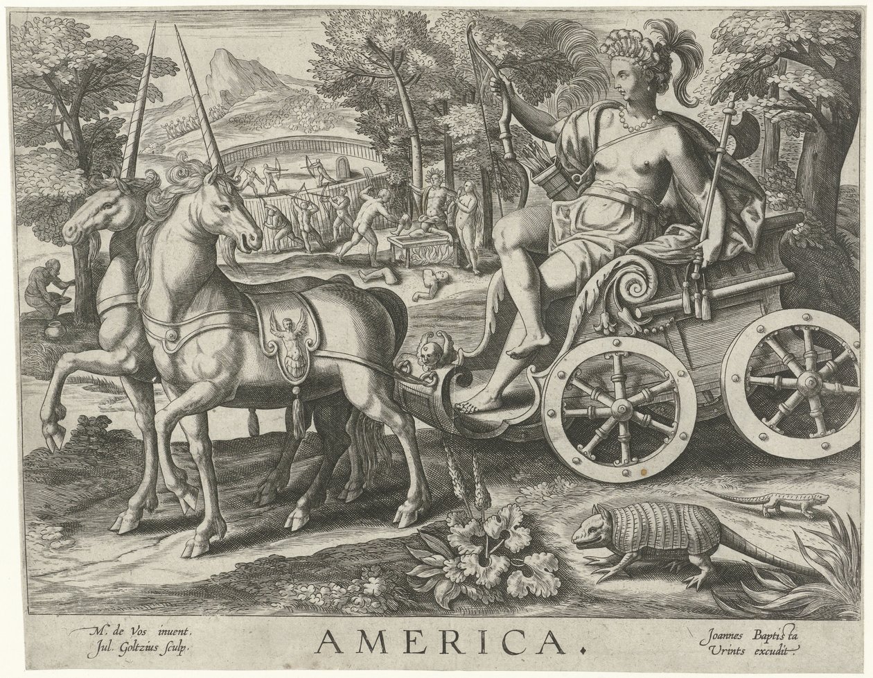 Amerika Amerika (titel på objekt) De fyra kontinenterna (serietitel) av Julius Goltzius