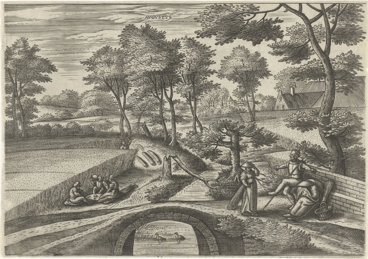 augusti Avgvstvs (titel på objekt) De tolv månaderna (serietitel) av Julius Goltzius