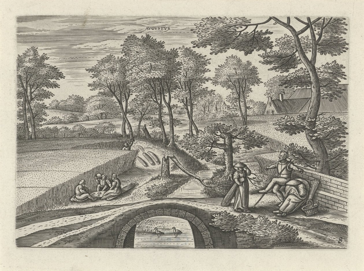 augusti Avgvstvs (titel på objekt) De tolv månaderna (serietitel) av Julius Goltzius