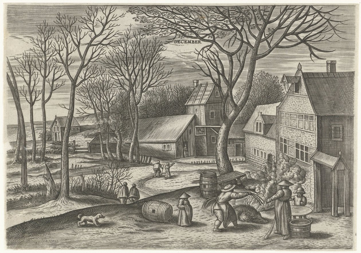 December (titel på objekt) De tolv månaderna (serietitel) av Julius Goltzius