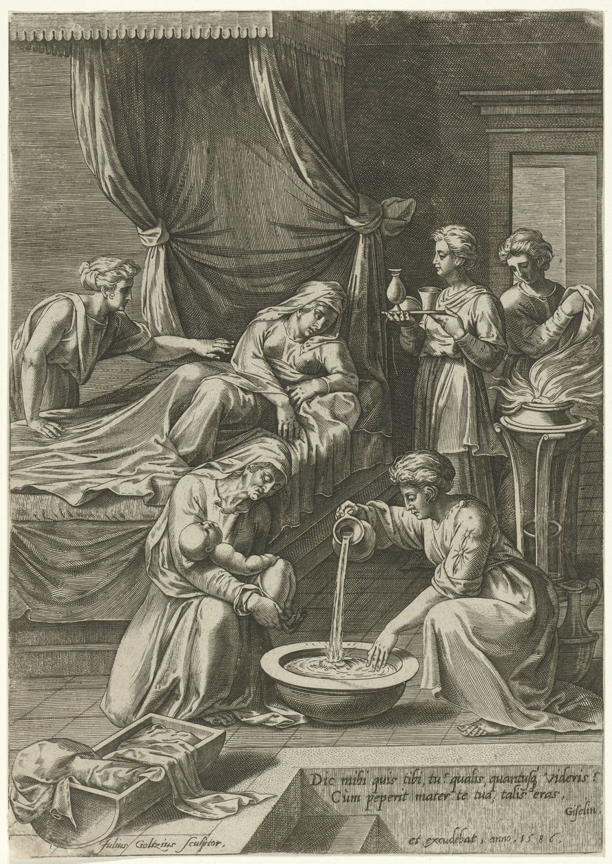 Jungfru Marias födelse av Julius Goltzius