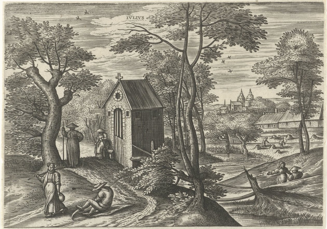 juli Ivlivs (titel på objekt) De tolv månaderna (serietitel) av Julius Goltzius