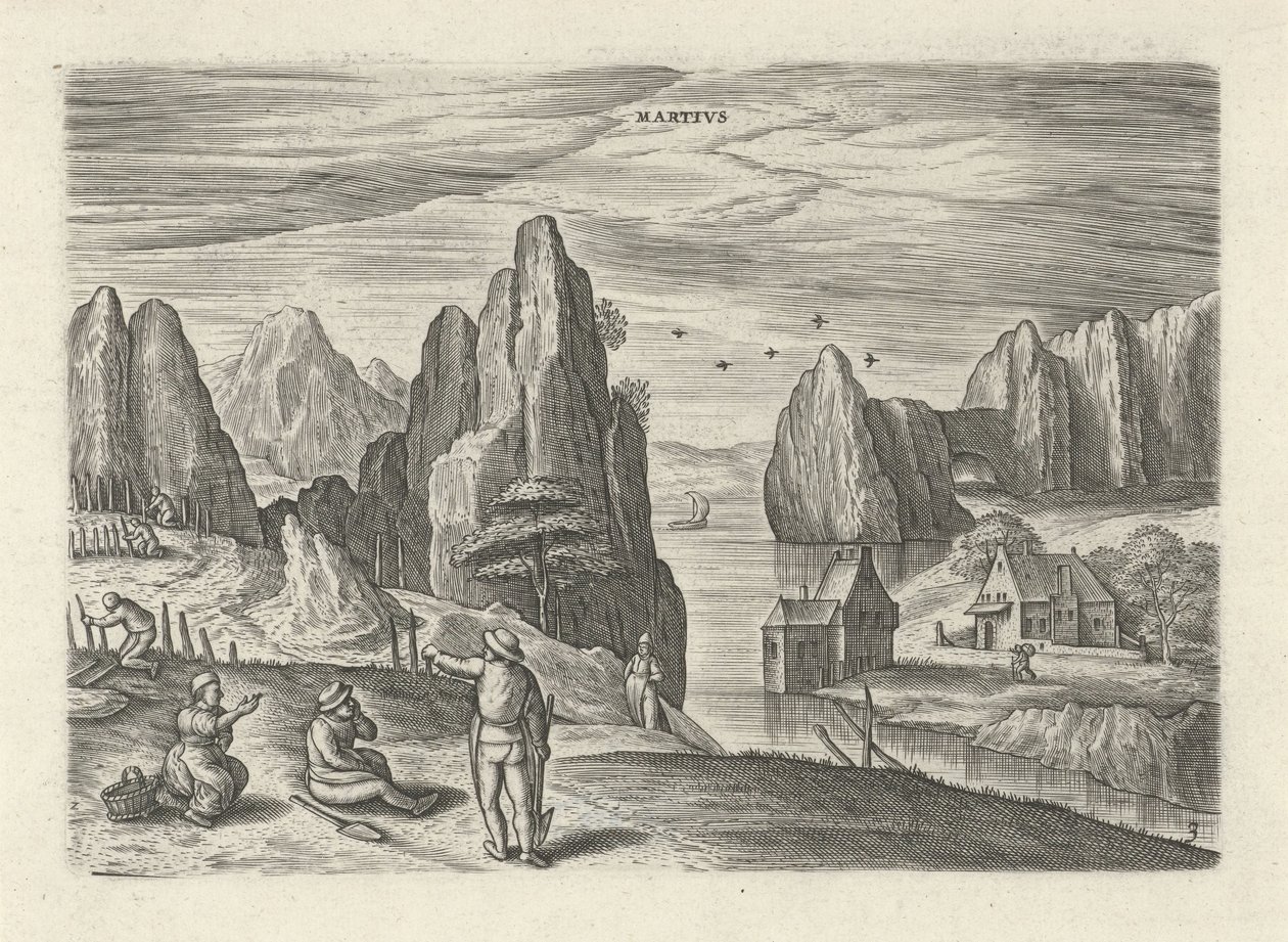 Mars Martivs (titel på objekt) De tolv månaderna (serietitel) av Julius Goltzius