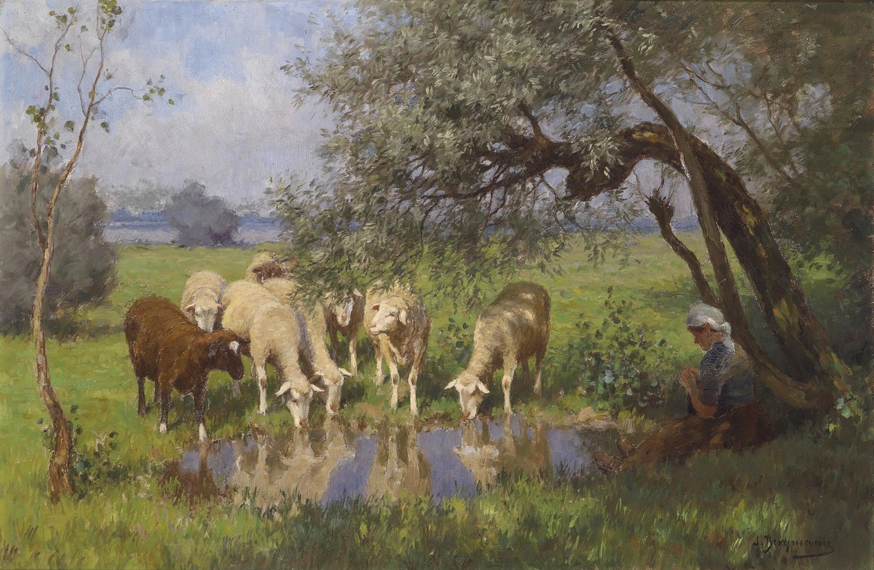 Herdinnan tar en vila av Julius Hugo Bergmann
