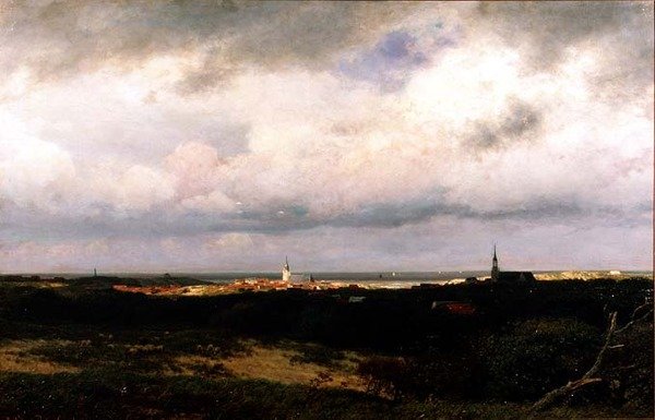 En kustutsikt nära Haag av Julius Jacobus de Sande Bakhuizen