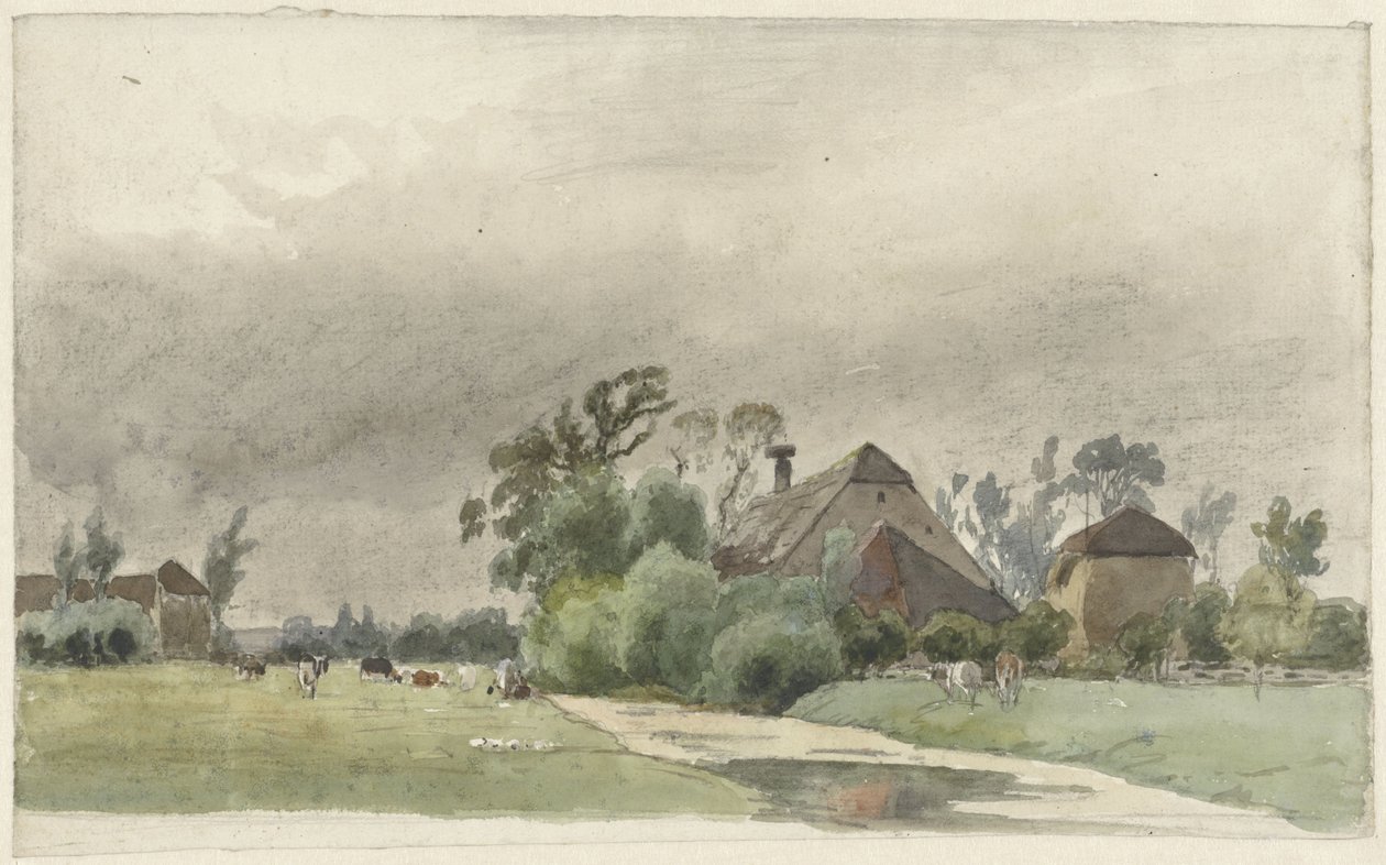 Segla som leder till en gård av Julius Jacobus van de Sande Bakhuyzen