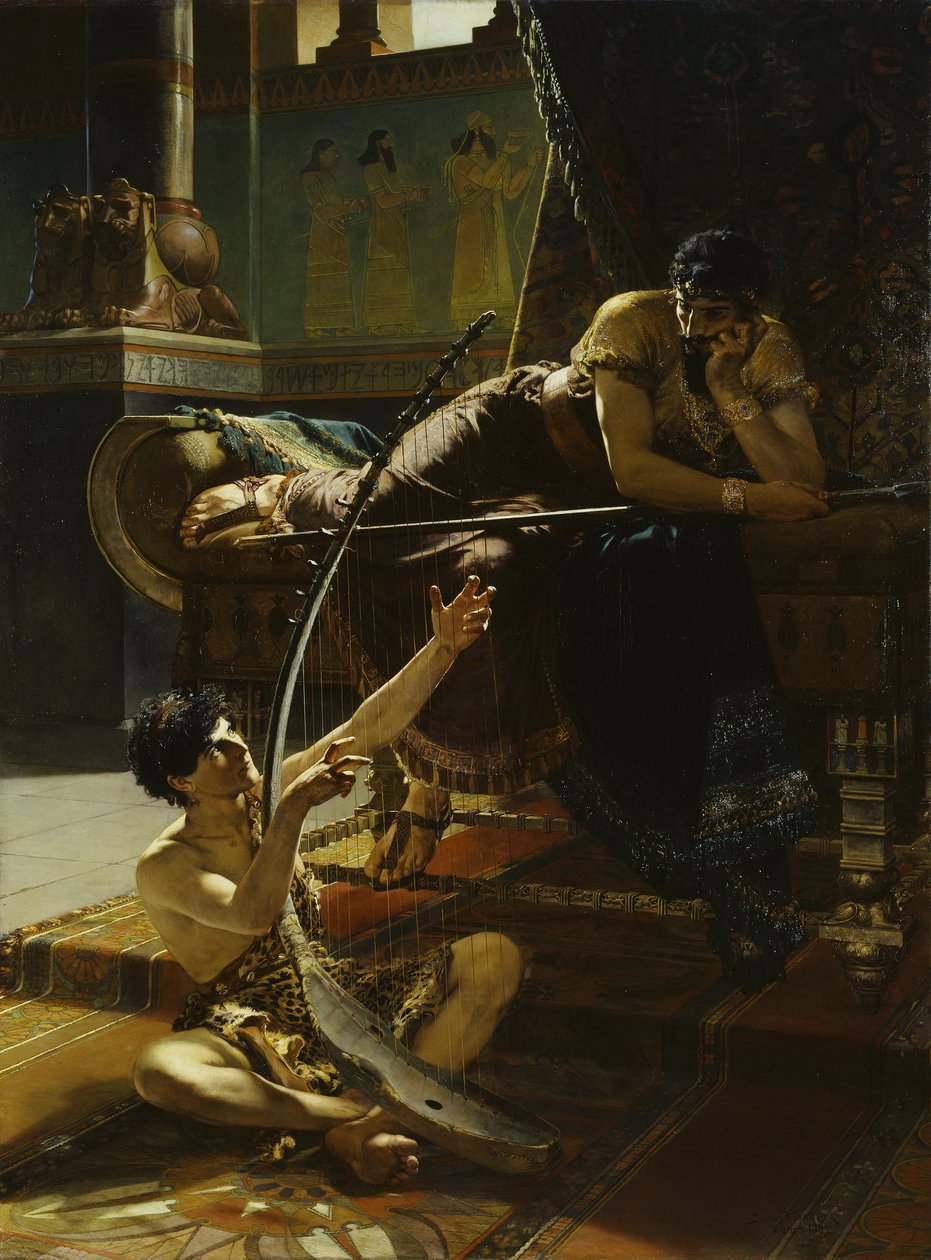 David och Saul, 1885 av Julius Kronberg