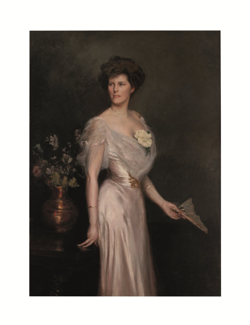 Kvinna med solfjäder : Porträtt av Mrs Antonio Yznaga Stewart av Julius Leblanc Stewart