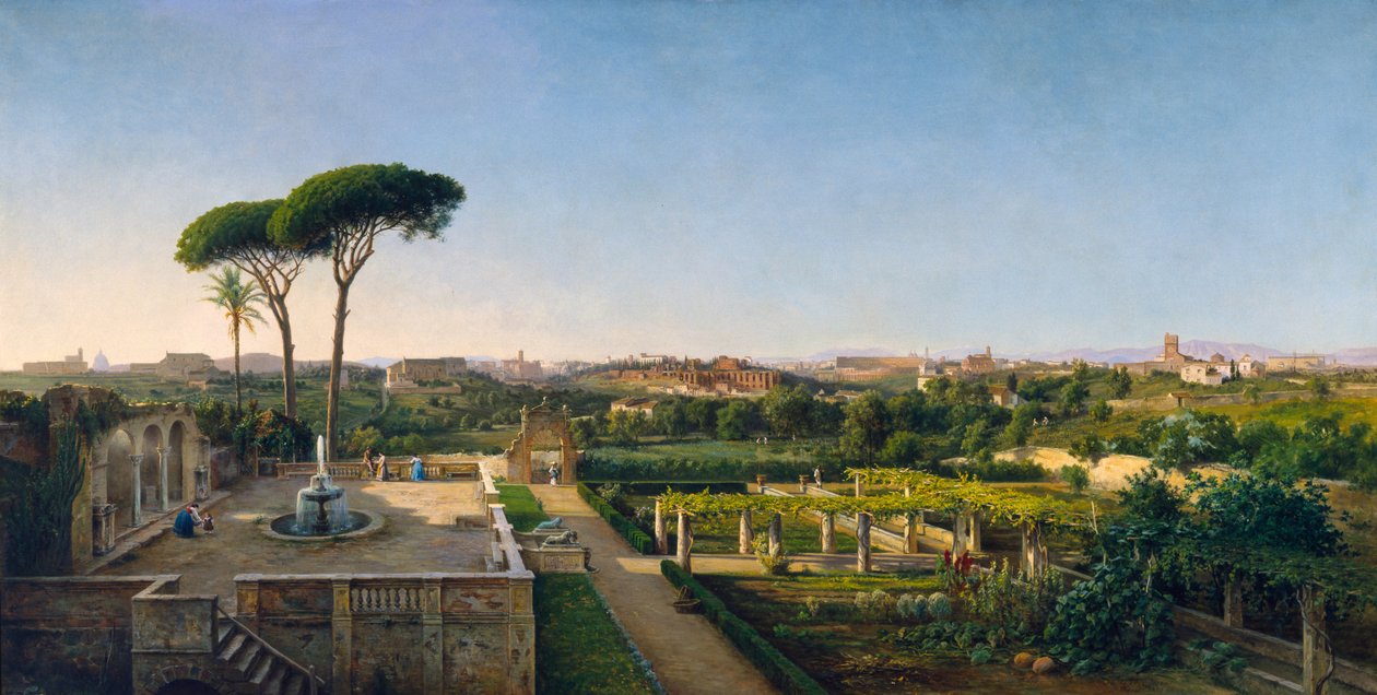 En utsikt över Rom från Aventine, 1873 av Julius O. Montalant