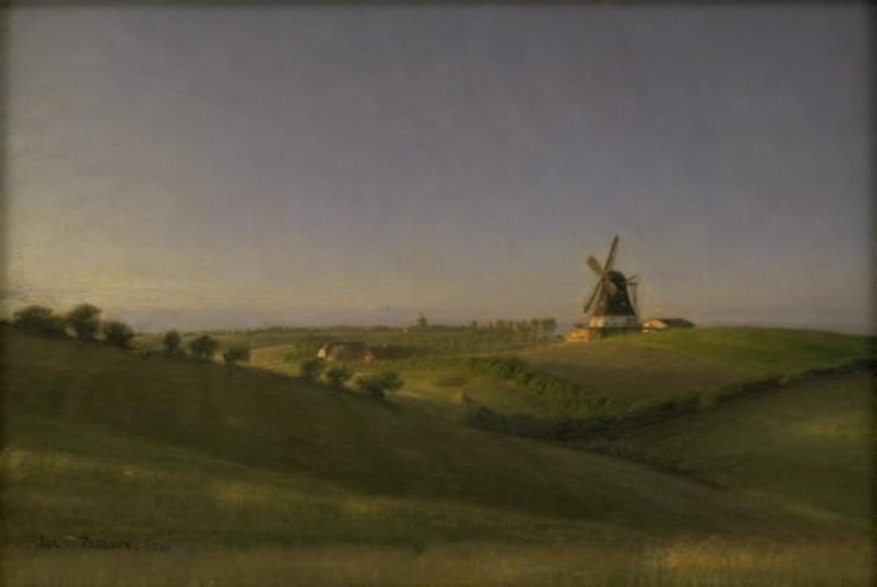 Landskap i Kolding, Jylland, vid solnedgången av Julius Paulsen