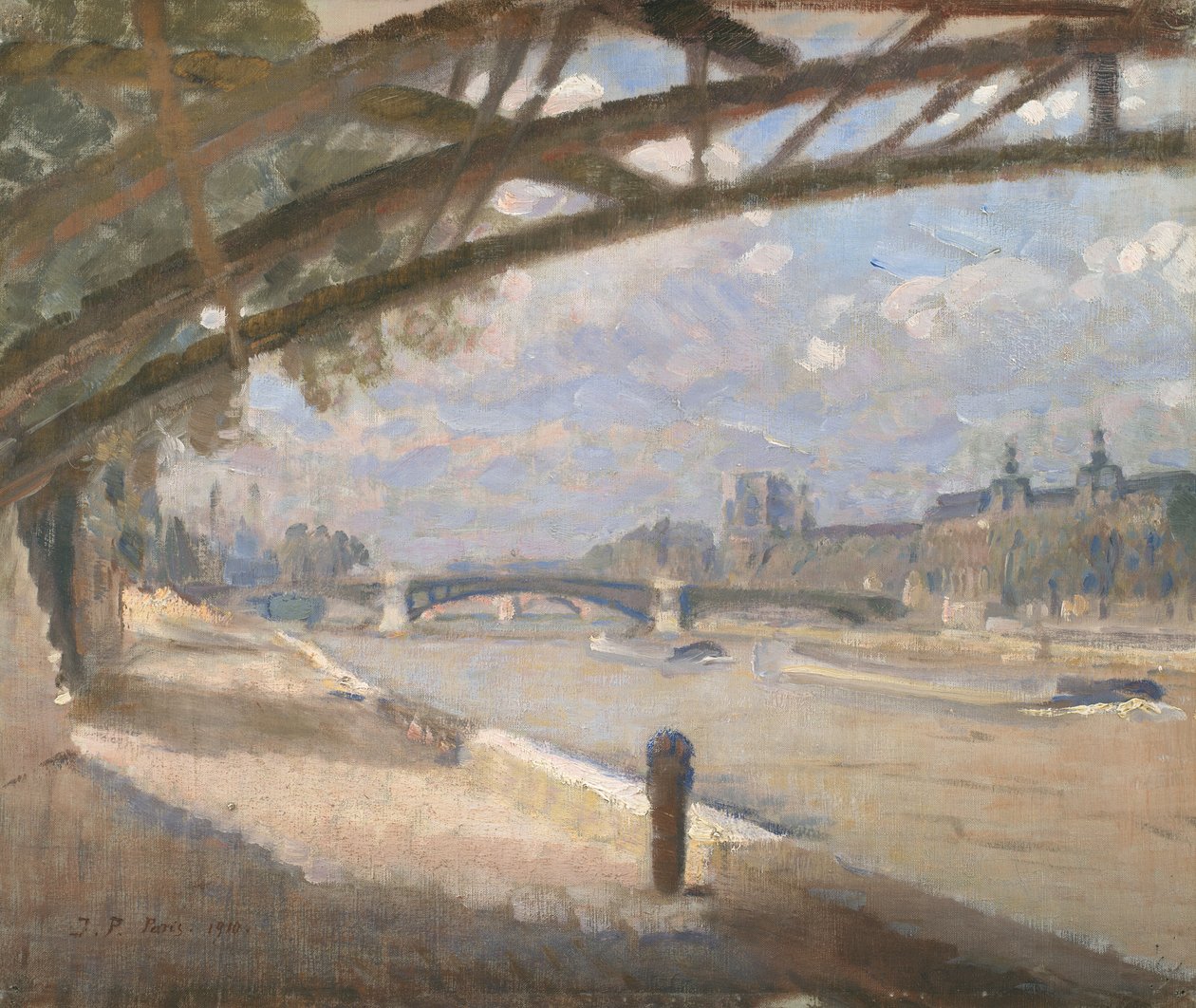 Under Pont des Arts, Paris. Middag av Julius Paulsen