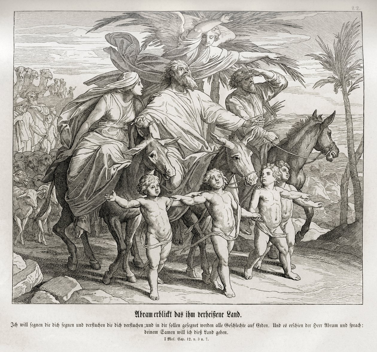 Abraham ser det utlovade landet, 1 Mosebok av Julius Schnorr von Carolsfeld