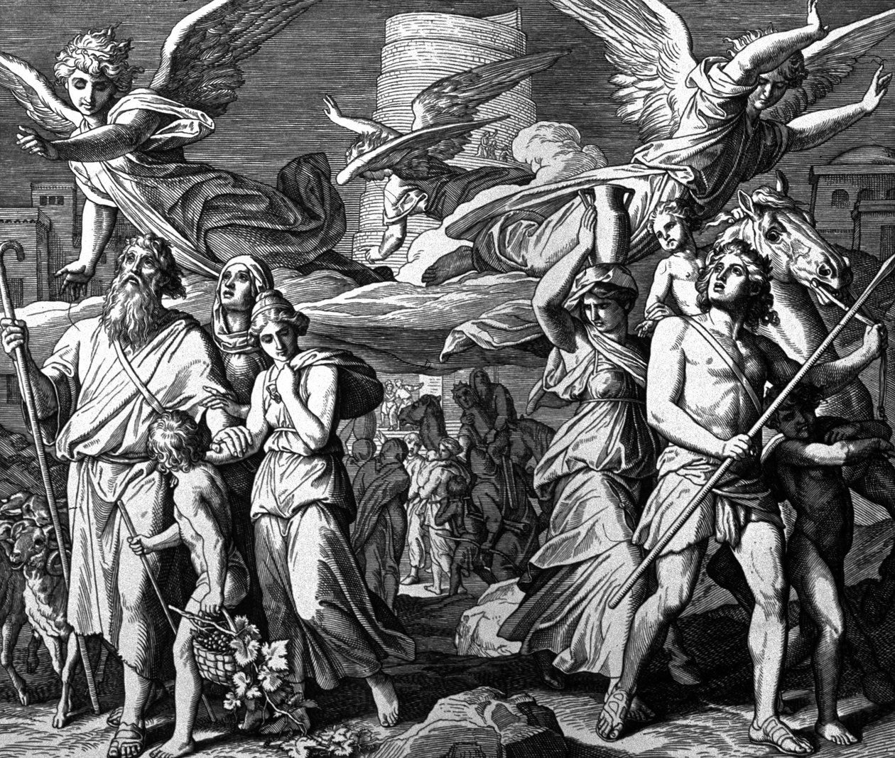 Babel, Dispersionen av Noas ättlingar av Julius Schnorr von Carolsfeld