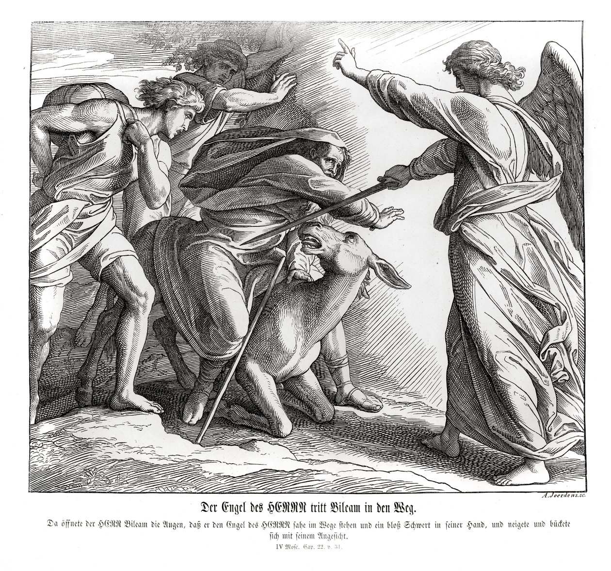 Bileam möter Herrens ängel, 4 Mosebok av Julius Schnorr von Carolsfeld