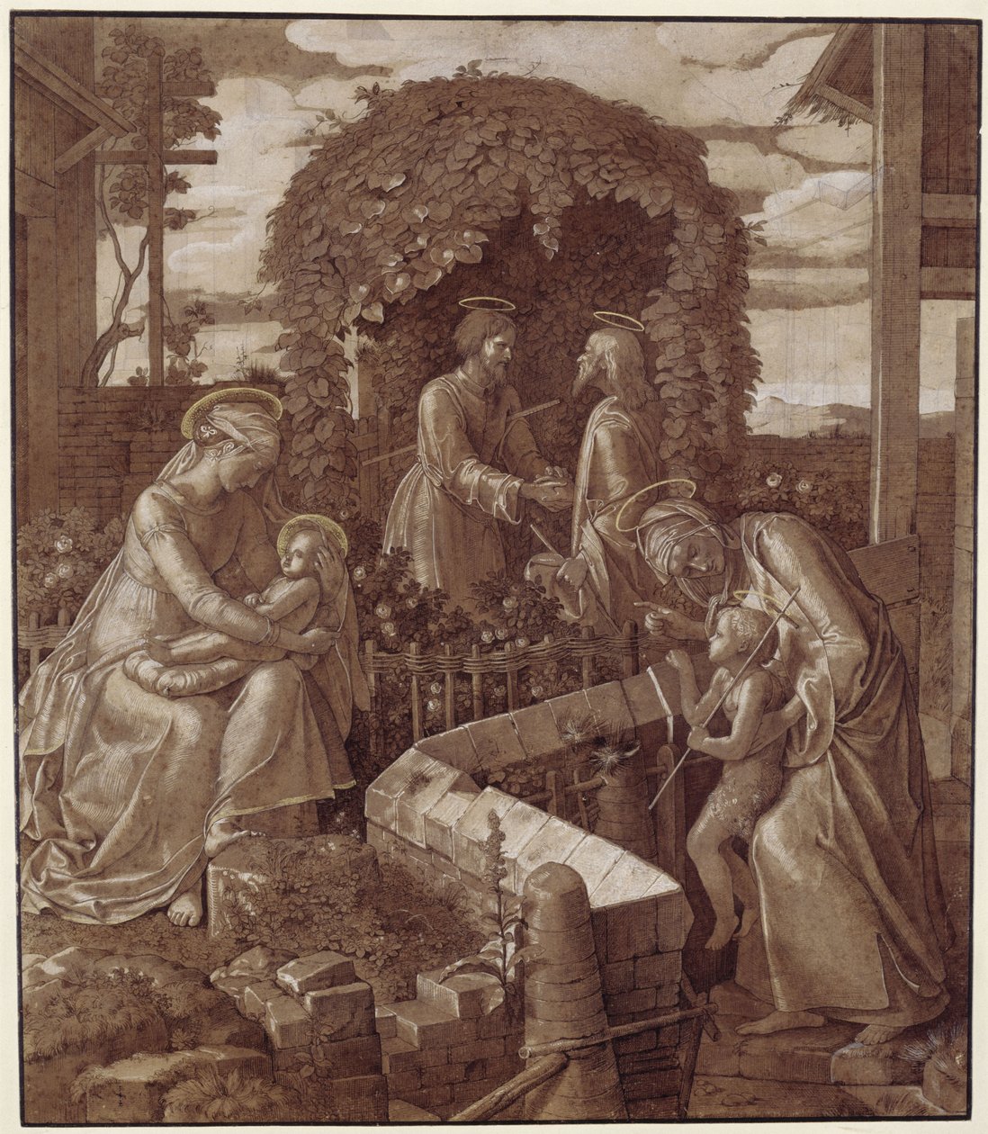 Johannes föräldrars besök hos Jesu föräldrar av Julius Schnorr von Carolsfeld