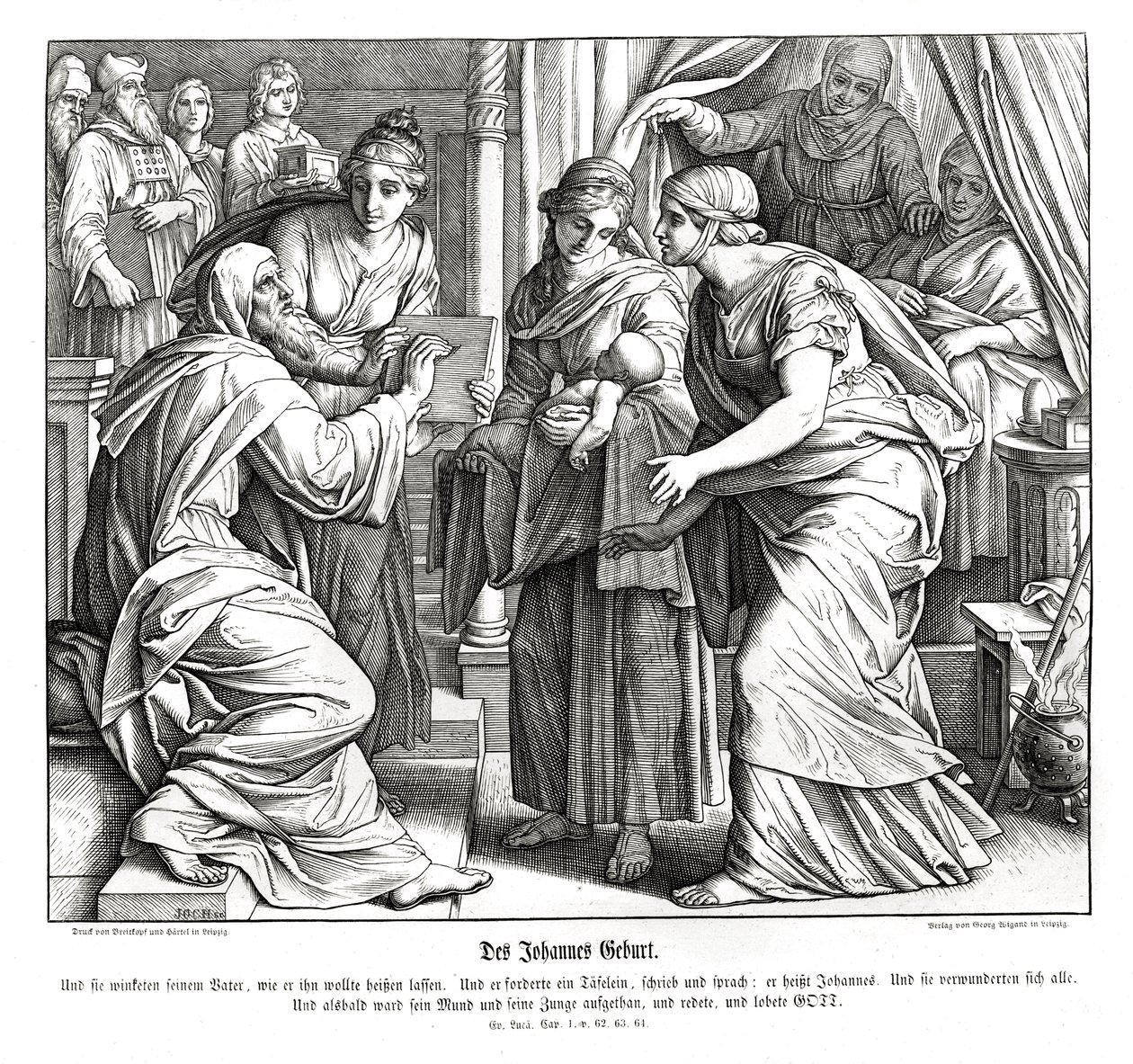Johannes födelse, Lukasevangeliet av Julius Schnorr von Carolsfeld