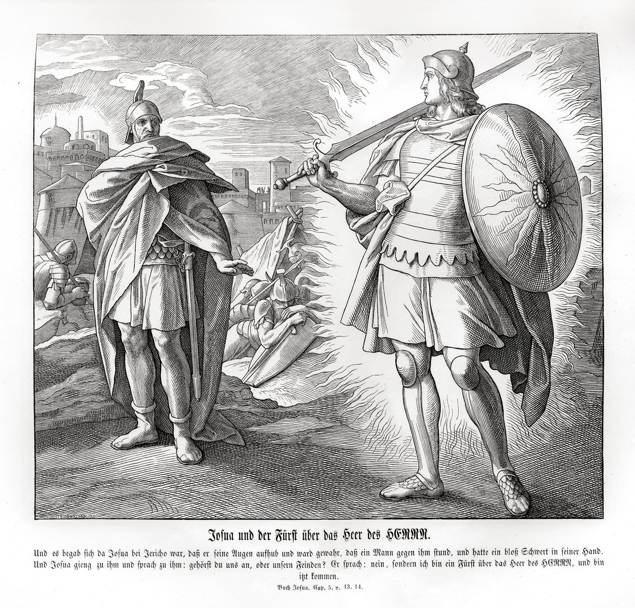 Kapten för Herrens här utanför Jeriko, Josua av Julius Schnorr von Carolsfeld