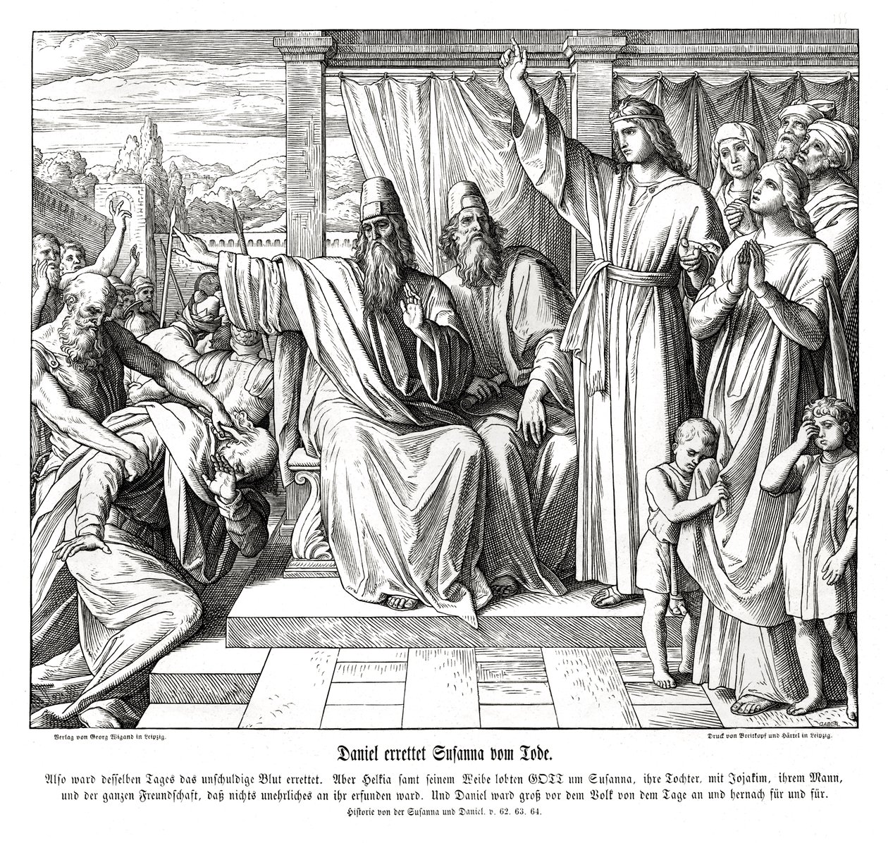 Daniel skonar Susannas liv, Susanna och Daniel av Julius Schnorr von Carolsfeld