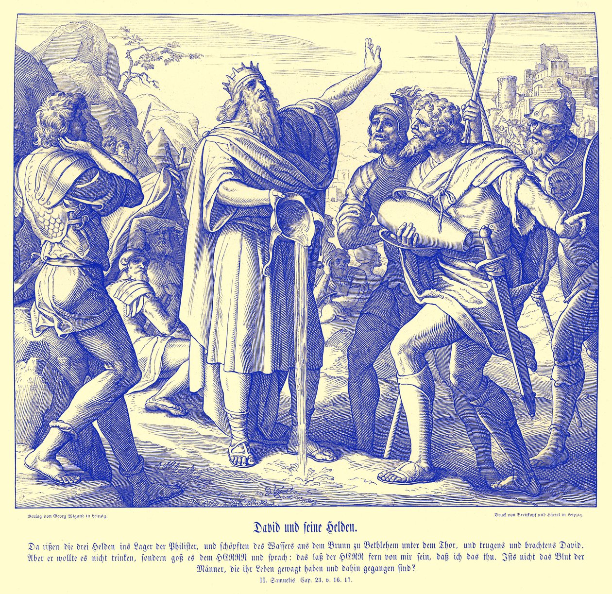 David och de tre mäktarna, 2 Samuel av Julius Schnorr von Carolsfeld