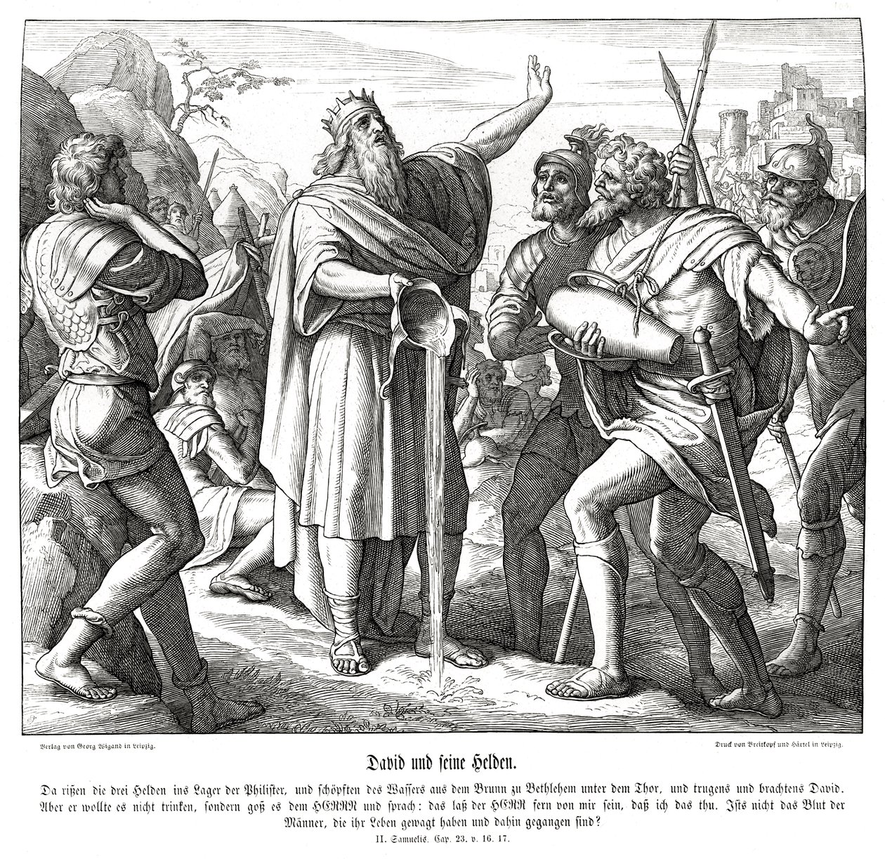 David och de tre mäktarna, 2 Samuel av Julius Schnorr von Carolsfeld