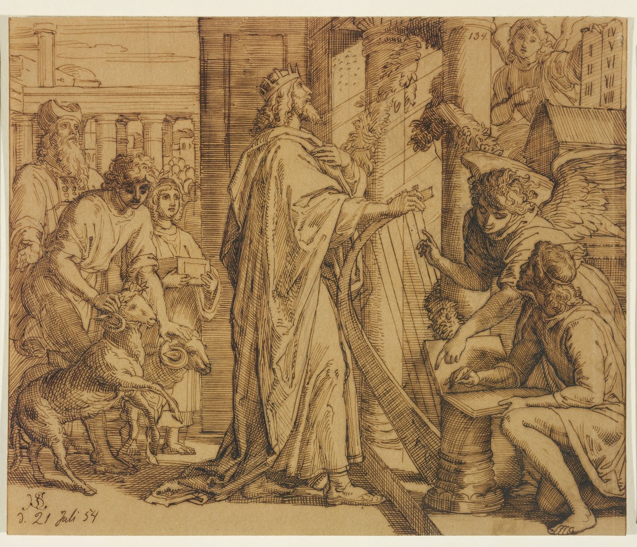 David psalmisten - Tillbedjan av Julius Schnorr von Carolsfeld