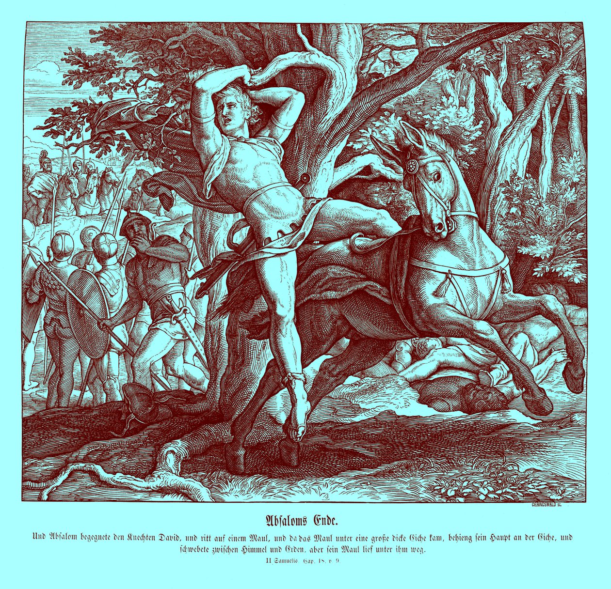 Absaloms död, 2 Samuel av Julius Schnorr von Carolsfeld