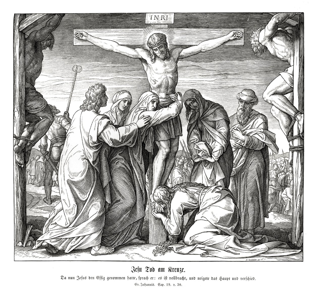 Jesu död på korset, Johannesevangeliet av Julius Schnorr von Carolsfeld