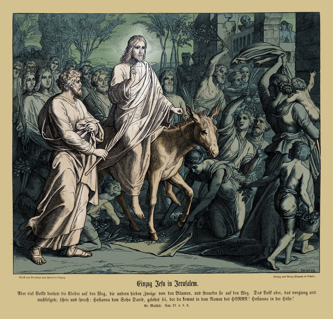 Jesu inträde i Jerusalem, Matteusevangeliet av Julius Schnorr von Carolsfeld