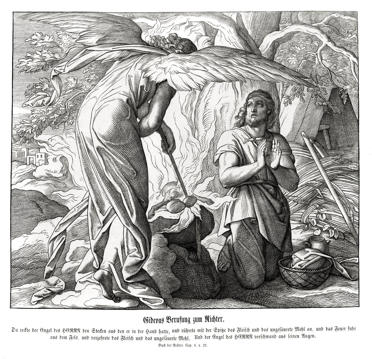 Gideon kallas som domare, domare av Julius Schnorr von Carolsfeld